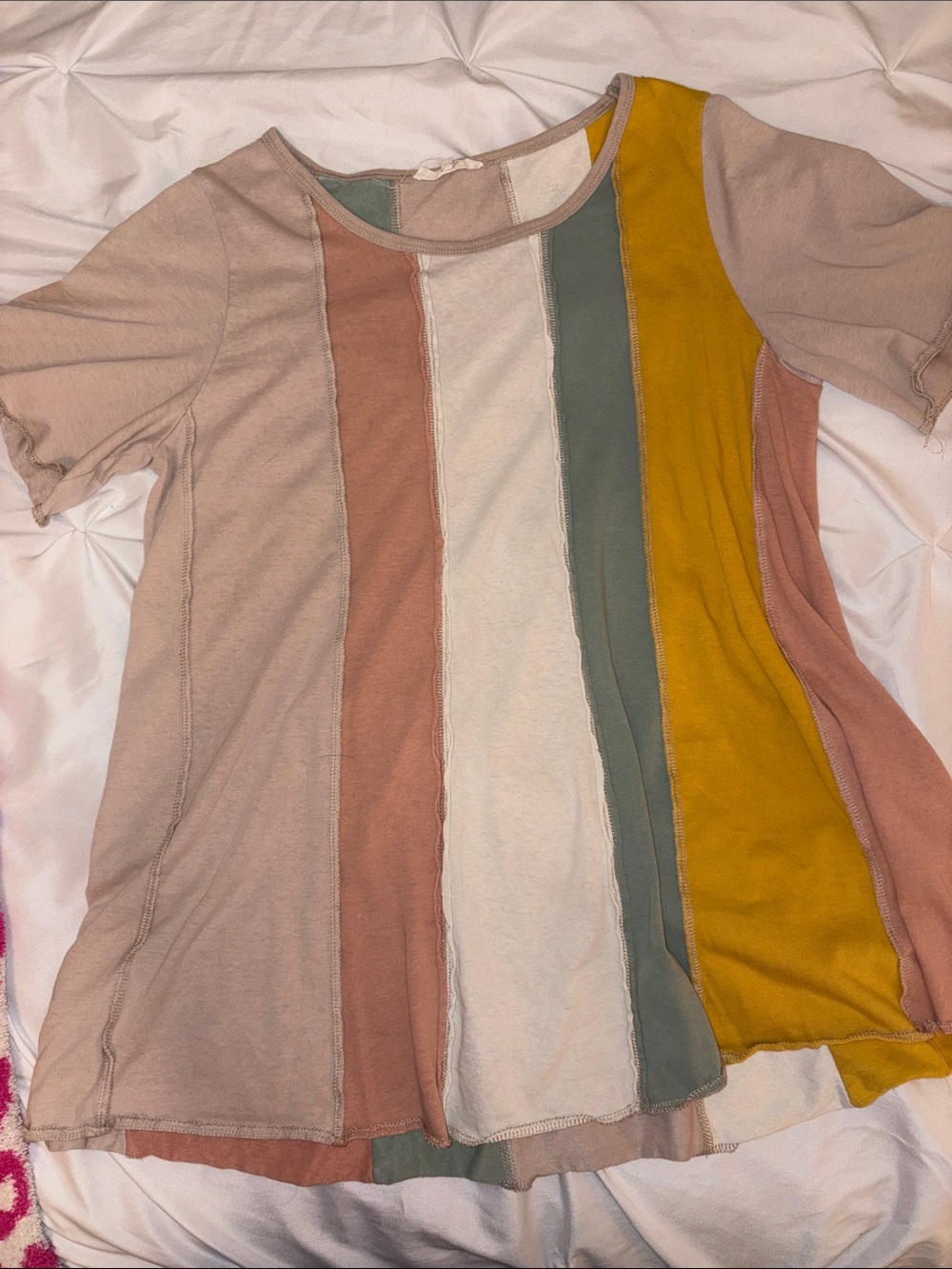 Women’s Multicolor Stripe Short Sleeve Top